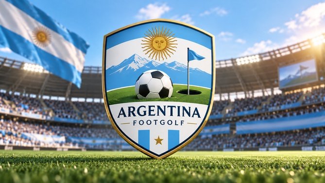 Argentina FootGolf crest in a stadium setting